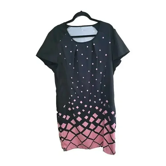 open lace back dress Recursia Argyle Rewired I T-Shirt Dress in Pink 6XL main image 0